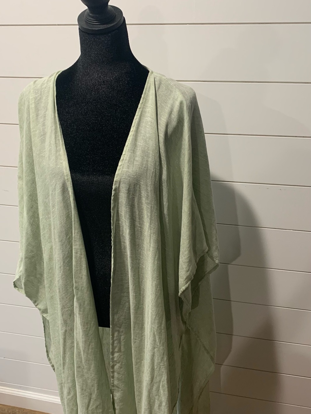 Cynthia Rowley Light Green Open-Front Kimono Wrap